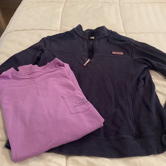 Vineyard vines shirts medium shep pullover and small purple long sleeve Lot - Picture 5 of 5